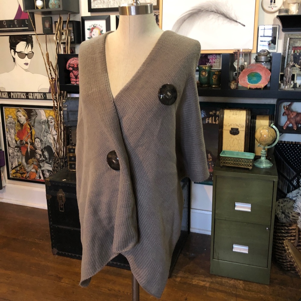 Lg Button Scarf Poncho